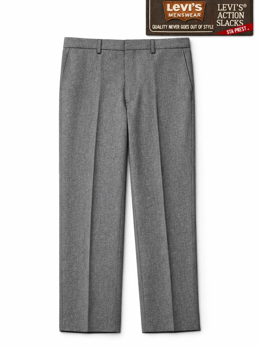 VINTAGE Levi's Action Slacks Pants Mens 36x32 Gray Sta-Prest Dress Made USA